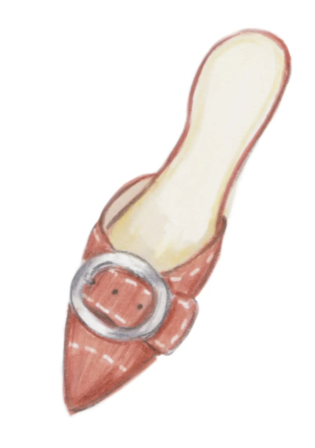 Commission example: Illustration of a shoe with a big buckle