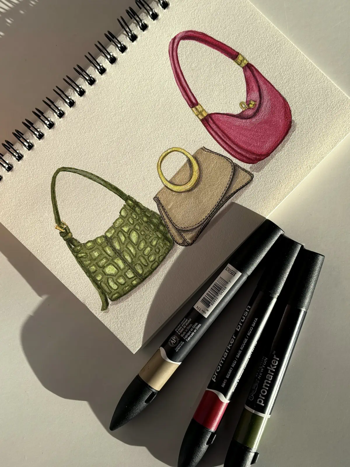 Commission example: Illustration of various bags